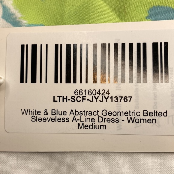 Sucrefas Sleeveless Multicolored A-Line Abstract Geometric Dress - Size Medium - Picture 10 of 10